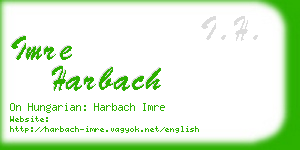 imre harbach business card